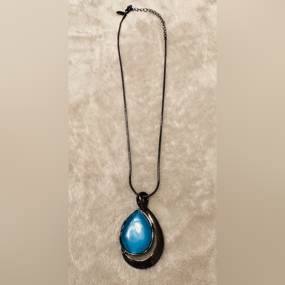 Lia Sophia Deep Sea Glass Cat’s Eye Necklace